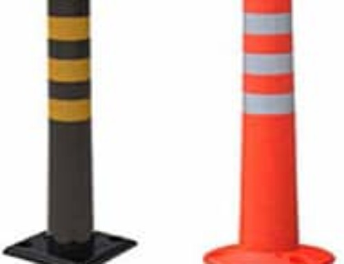 Instalación de los bolardos de goma o hule flexible